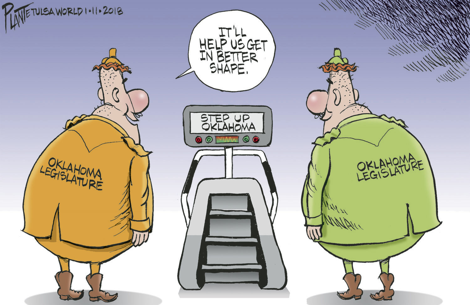 Bruce Plante Cartoon: Step Up Oklahoma